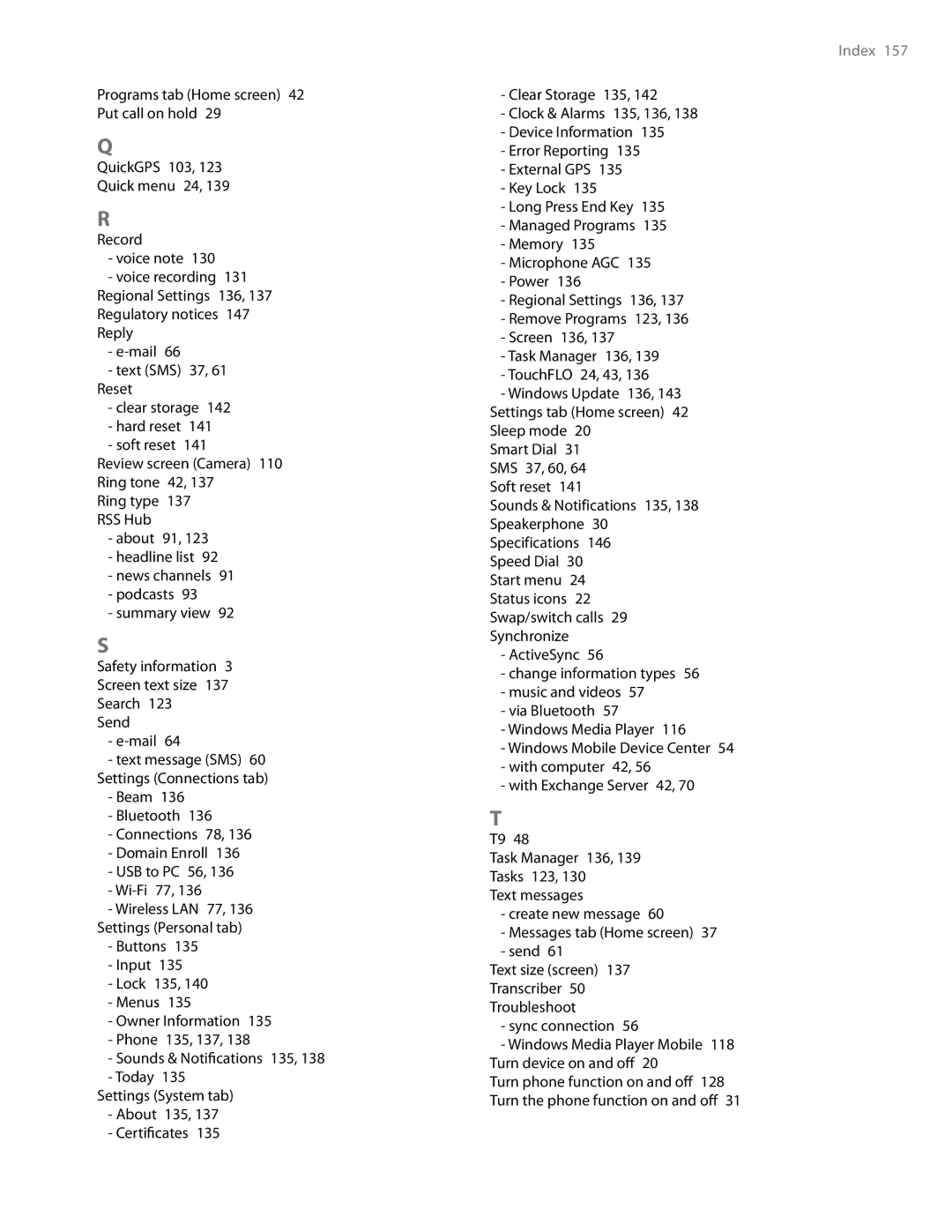 HTC AM171 manual Index  